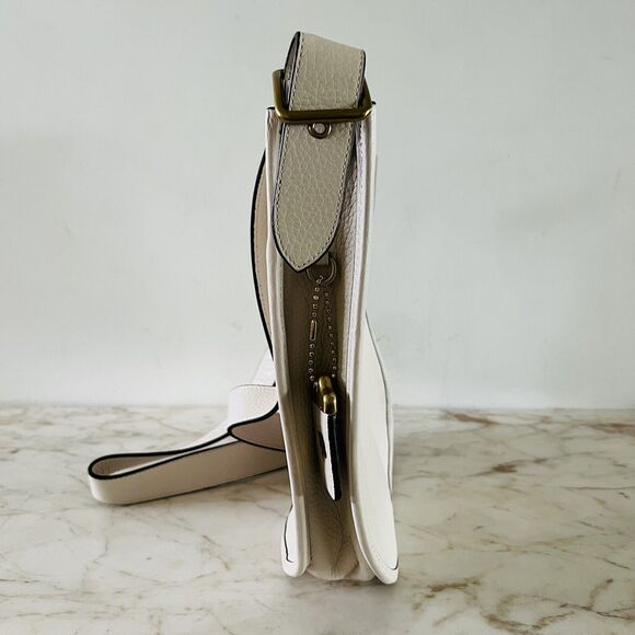 COACH Emery Chalk Multi Pebble Leather Crossbody Bag With Varsity Stripe - Picture 10 of 13